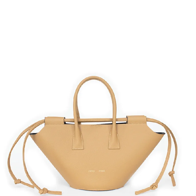 TRAPEZ SHAPED LEATHER BAG "DYLAN" IN CORN