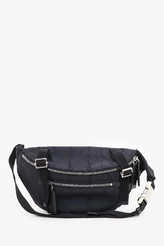 Valentino Black Canvas Logo Belt Bag