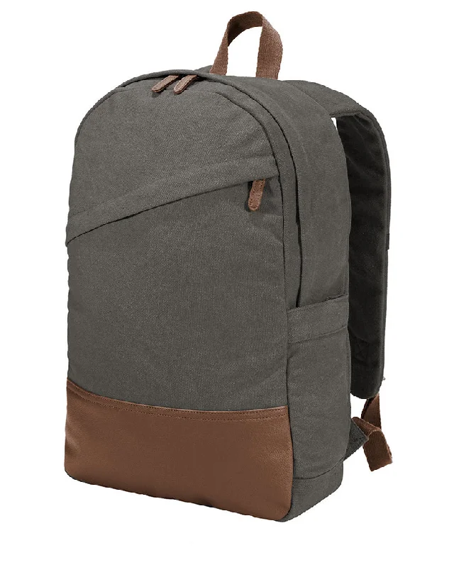 Vintage Cotton-Canvas Laptop Backpack