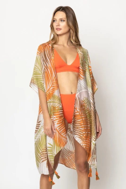 WLK310079 Sara Palm Print Kimono