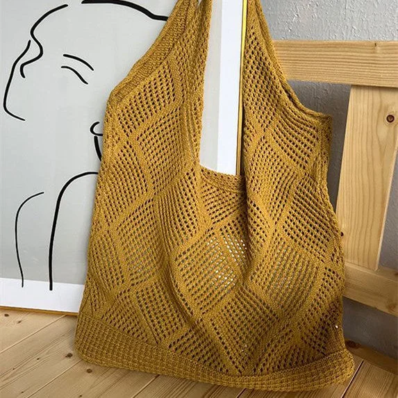 Women's Fashion Hollowed-out Shoulder Woven Bag