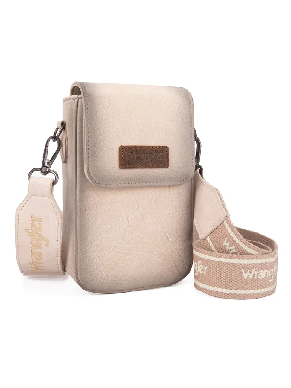 Wrangler WG118-204TN Womens Crossbody Cell Phone Purse With Back Card Slots Tan