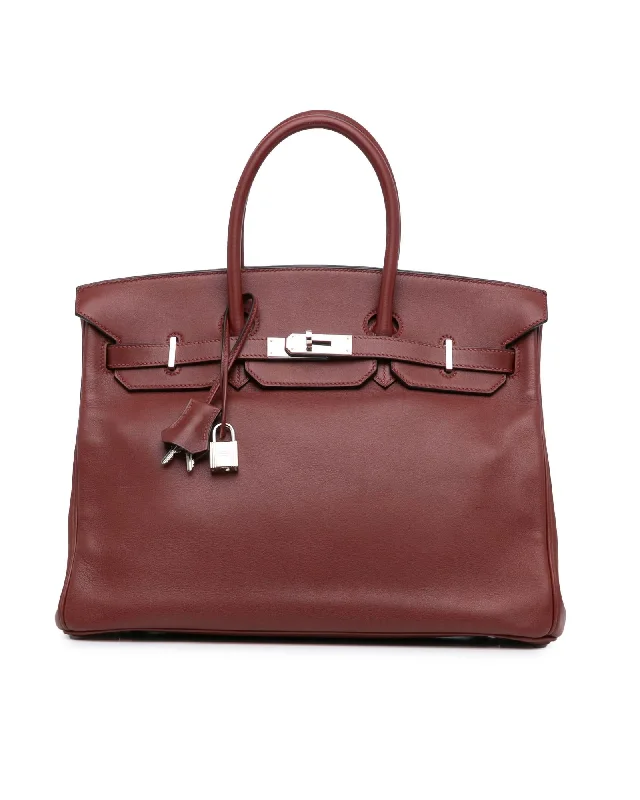 Swift Leather Birkin Retourne with Rolled Handles and Turn-Lock Closure