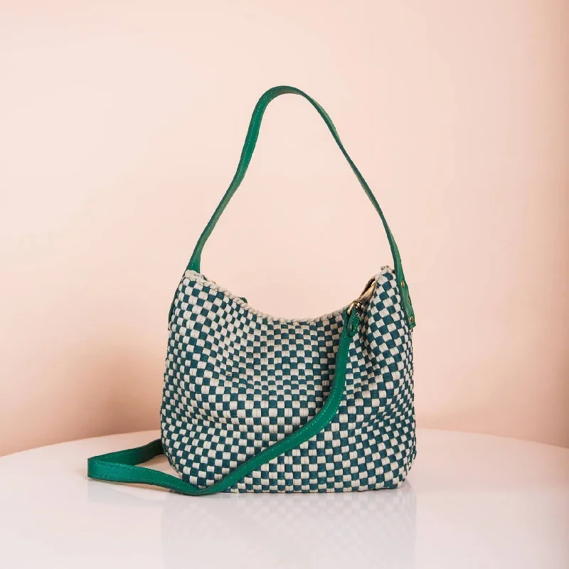 Buslo Mini Checkerboard Sage & Emerald with Longer Handle