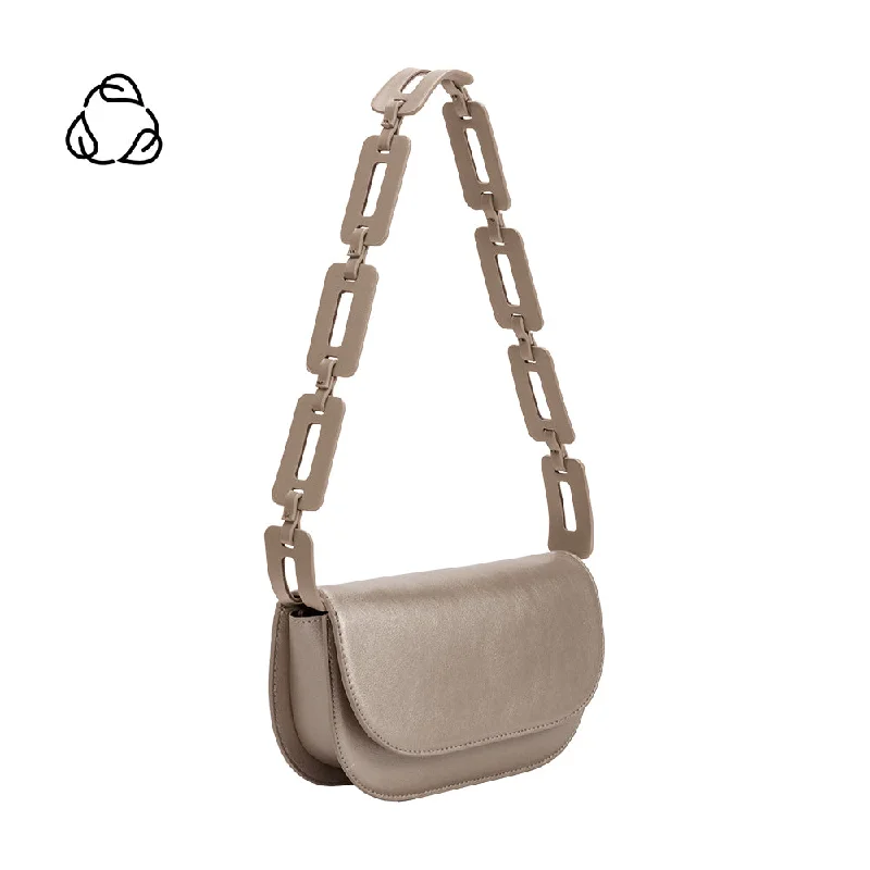 Inez Pewter Metallic Recycled Vegan Shoulder Bag