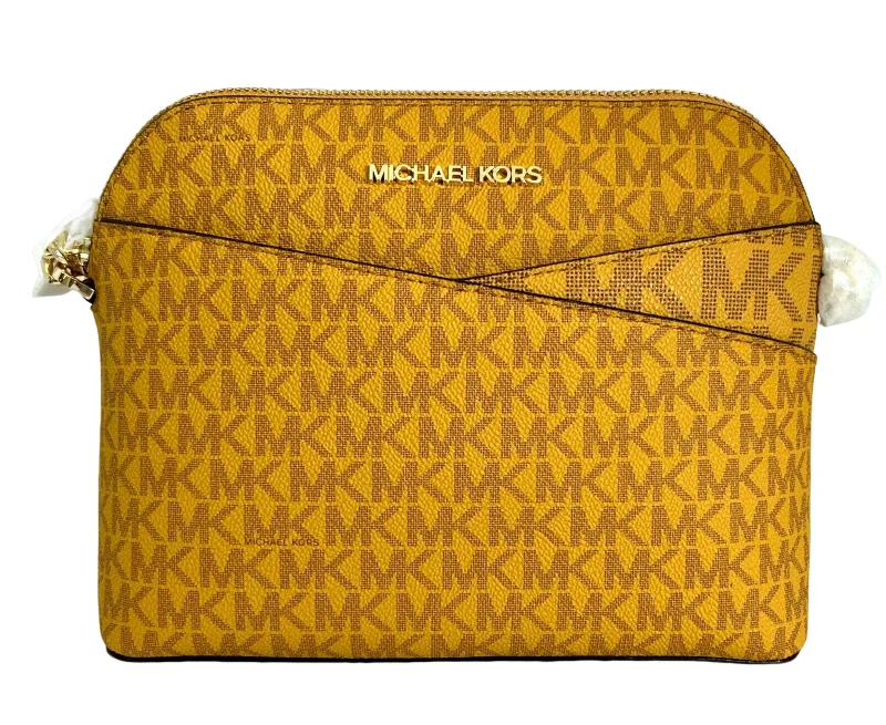 Michael Kors Women's Jet Set Travel MK Signature Dome Crossbody Bag