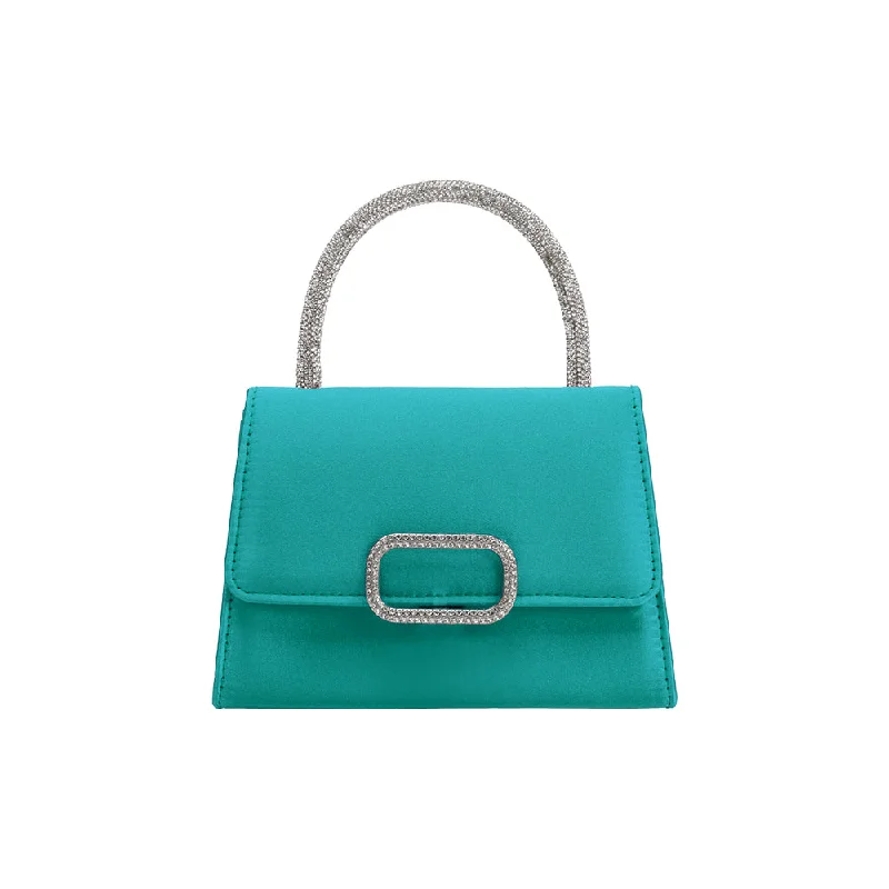 Sadie Green Satin Top Handle Bag