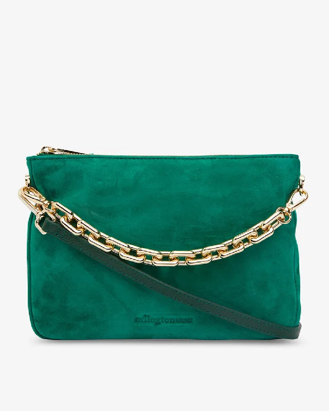 Samantha Crossbody - Emerald Suede