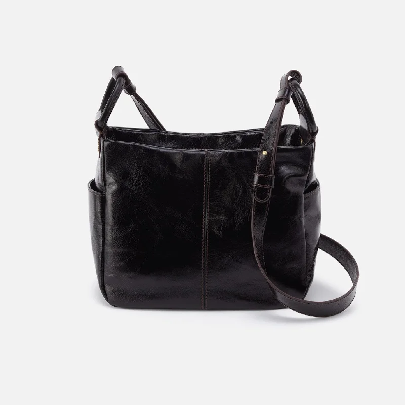 Sheila Crossbody In Polished Leather - Black