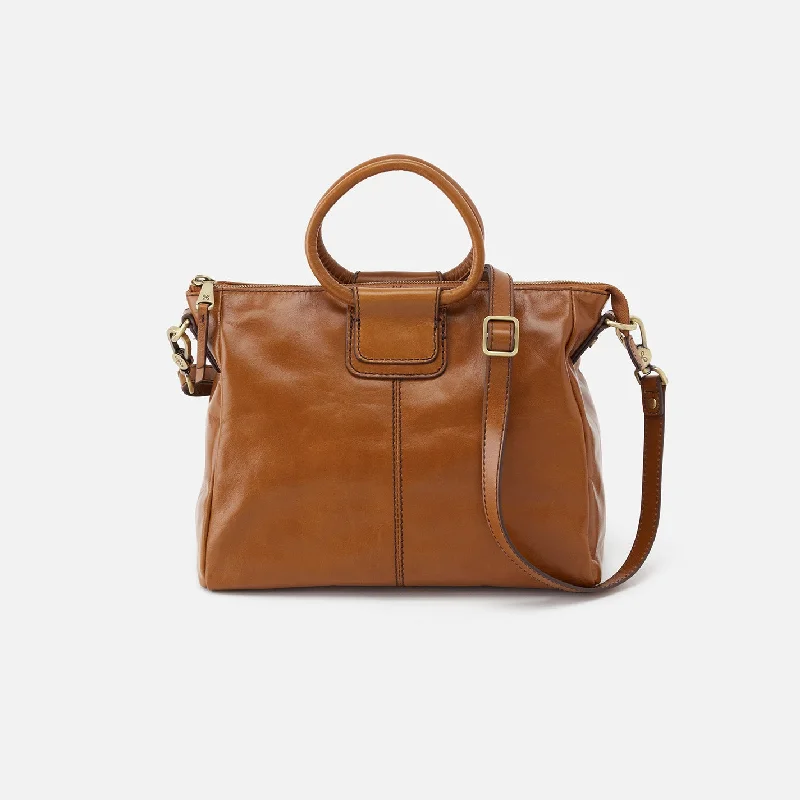 Sheila Medium Satchel In Polished Leather - Truffle