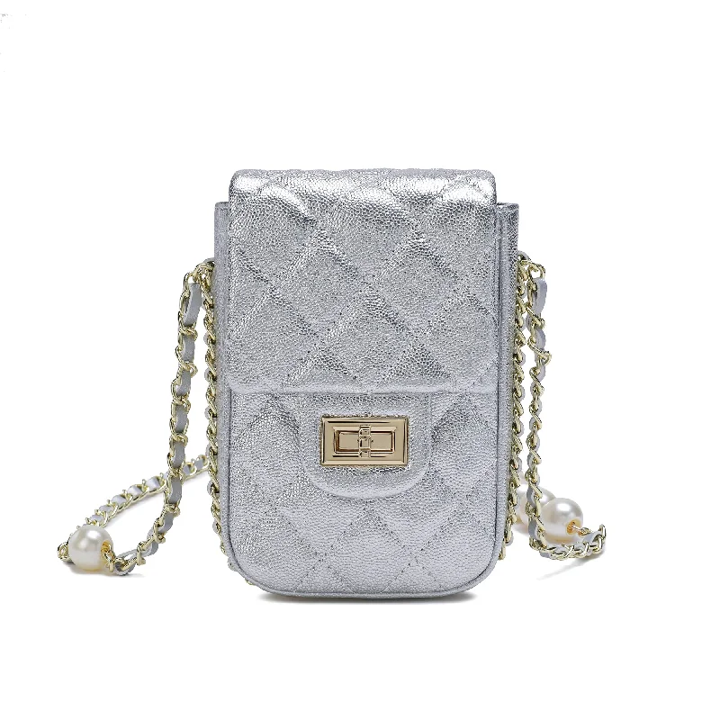 Tiffany & Fred Lizard Quilted Sheepskin Leather Crossbody Bag