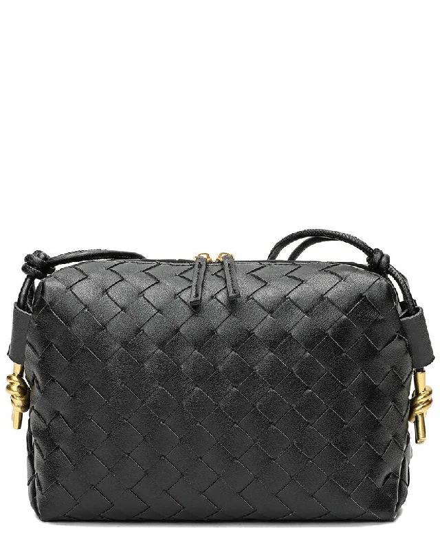 Tiffany & Fred Paris Large Woven Leather Crossbody