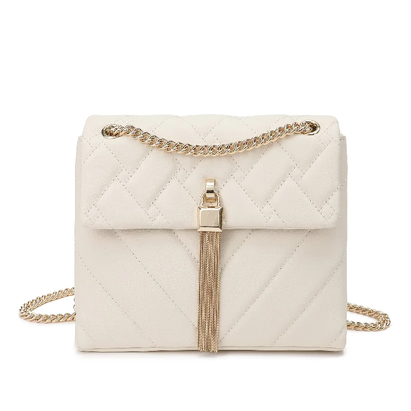 Tiffany & Fred Quilted Sheepskin Tassel Crossbody