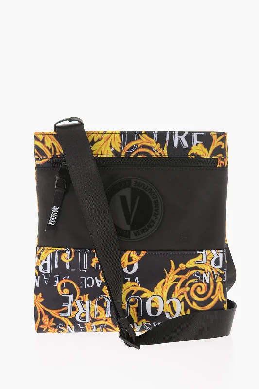 Versace Jeans Couture Baroque Motif Range Crossbody Bag With Maxi Sh