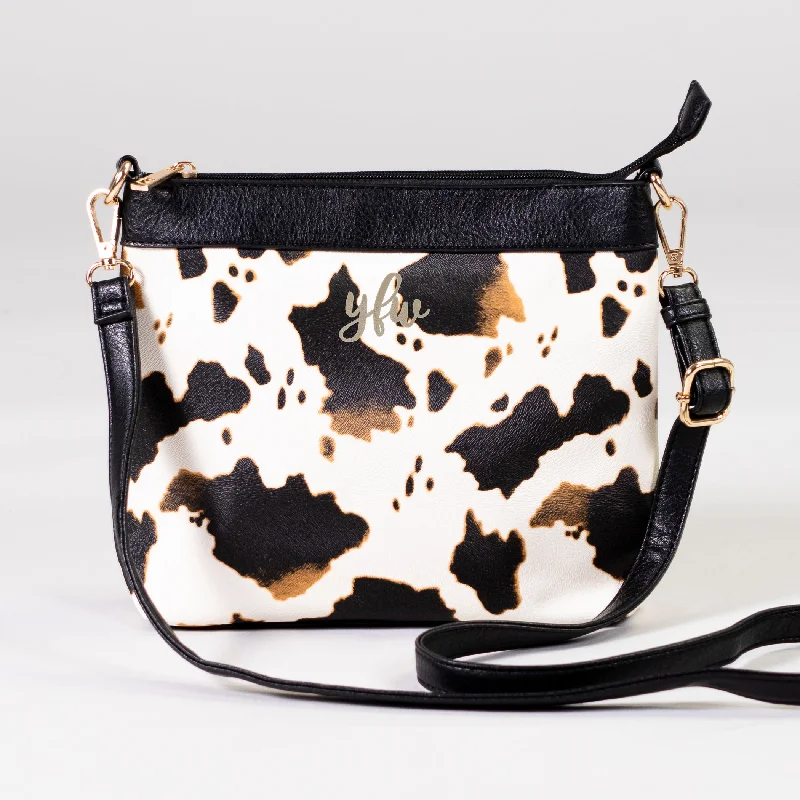 Wildest Dreams Cow Crossbody Bag - Black