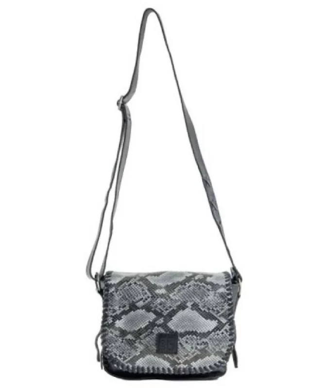 Women's Santana Selah Saddle Bag In Python Black