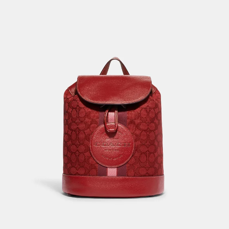 Coach Outlet Dempsey Drawstring Backpack In Signature Jacquard With Coach Patch And Stripe