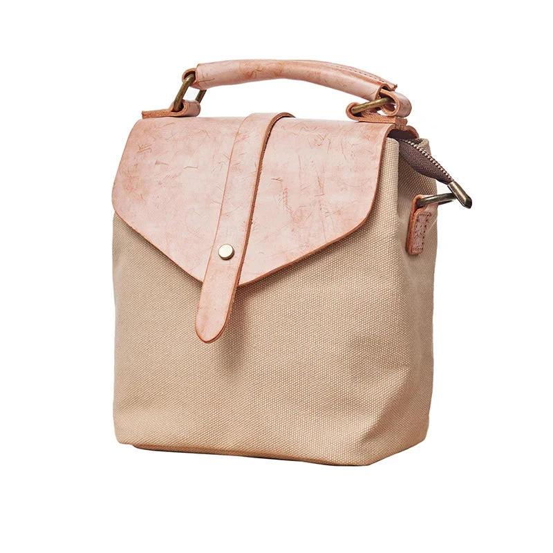 Cute Canvas and Leather Rucksack Backpack Shoulder Handbags for Women